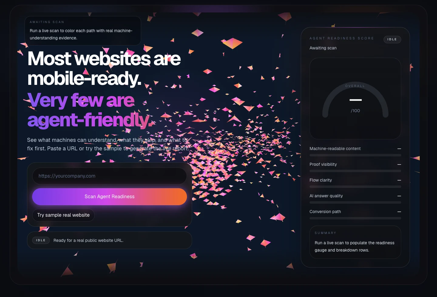 Agent Ready Website Scanner product screenshot